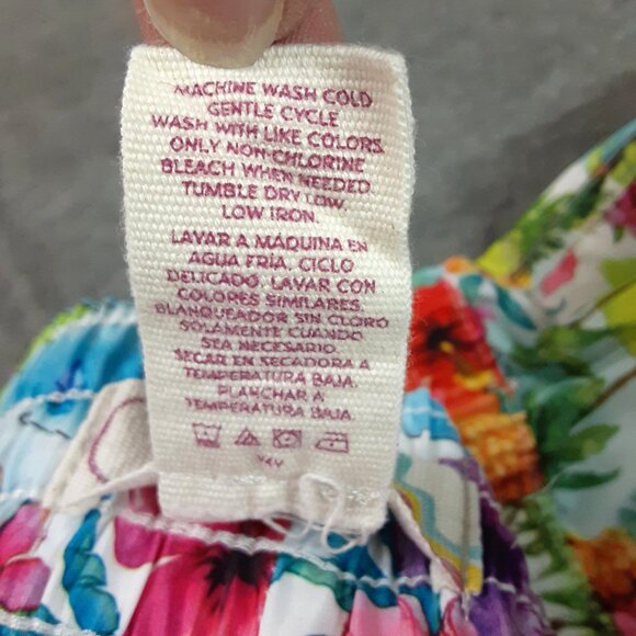 Vintage OP Girls Athletic Shorts Size M (7-9) Drawstring Floral Pullon Easy Care - Picture 3 of 5